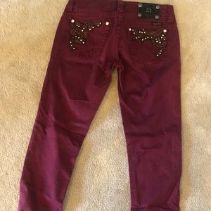 Burgundy miss me jeans